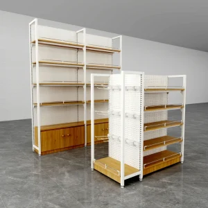 Custom Single Sided Lightweight Steel and Wood Display Stands For Convenience Store Retail Solutions