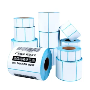 Custom Size 3×3 3×4 3×5 Inch Direct Thermal Waterproof Self Adhesive Barcode Labels Adhesive Sticker Express