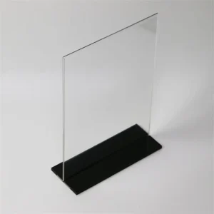 Custom Size Acrylic Sign Holder with Black Base Clear Plastic Table Menu Stand Upright Ad Photo Picture Portrait Frame