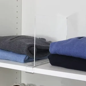 Custom Size Adjustable Clear Acrylic Closet Shelf Divider for Bookcase Bedroom Shelving
