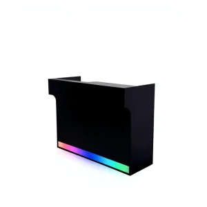 Custom Size Checkout Counter with Colorful Lights for Malls Shops Black