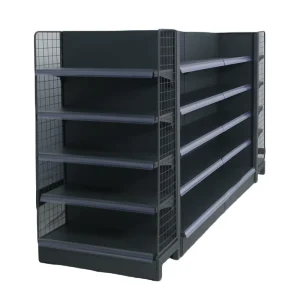 Custom Size Color logo Retail Gondola Rack Shelves Black Metal Display Rack Mingxin Shelf Factory high quality