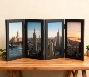 Custom Size Hinged Wood Photo Frame for Odd Size Artwork
