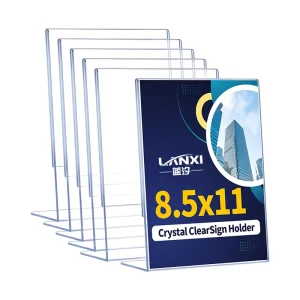 Custom Size L Shape PMMA Eco-Friendly Sign Holder A4/A5 8.5x11Inch Clear Slanted Price List Display Menu Holder Store