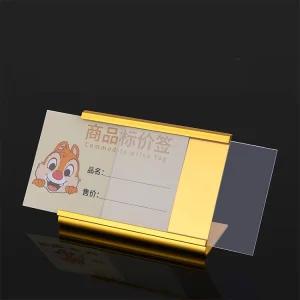 Custom Size Metal Price Tag Holder for Bread Shop Aluminum Alloy Desk Name Plate Display Sign Holder