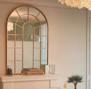 Custom Size OEM Vanity Wrought Wall Stainless Iron Art Metal Bathroom Hanging Mirror Frame Decor Mirror CE
