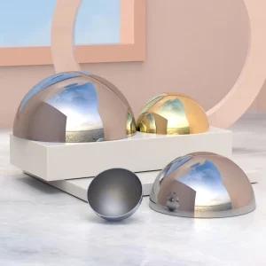 Custom Size Printed 304 Stainless Steel Half Round Ball with Polished Mirror Design for Decorate Home & Outdoor