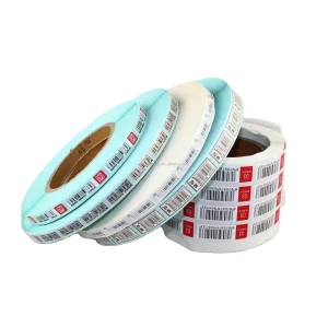 Custom Size Self Adhesive Waterproof Vinyl Packing Sticker Label Serial Number Barcode Label Stickers in Roll