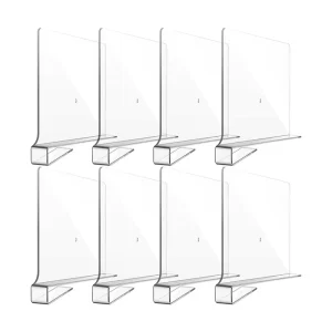 Custom Size Shelf Dividers Clear Acrylic Closet Shelf Dividers for Storage and Organization in Bedroom