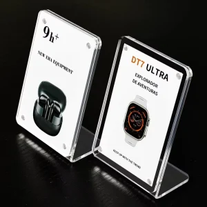 Custom Size Small Acrylic Label Holder Price Tag Display Sign Holder Data Card Holder PMMA Ads Display Stand