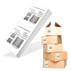 Custom Size White Thermal Paper 4×6 Waterproof Adhesive Top Coated Barcode Direct Label