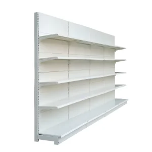 Custom Size and Color Factory Made Steel Gondola Shelves White Supermarket Display Racks Durable Eco Friendly