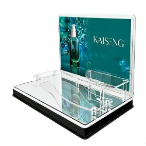 Custom Skincare Display Makeup Display Countertop Cosmetic Stand Acrylic Display Stand with LED Lighting