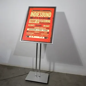 Custom Slide in Poster Display Rack A1 A2 A3 A4 Acrylic Floor Standing Led Light Sign Holder for Store