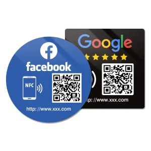 Custom Small QR Code PVC 215 213 216 Waterproof RFID Window Label Google Review Tag NFC Stickers