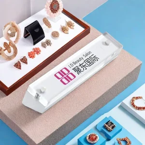 Custom Small Transparent Clear Table Magnetic Acrylic Jewellery Price Label Sign Holder for Supermarket Bakery