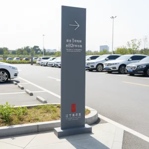 Custom Stainless Steel Durable Large Rectangle Standalone Directional Route Markers Sign Acrylic Cover 201 304 2 Year