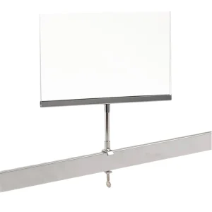 Custom Stainless Steel Sign Holder Retail Rack Acrylic Sign Holder With Clamp