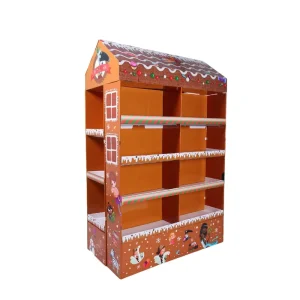 Custom Supermarket Cardboard Book Display Stands Rack Corrugated Cardboard Picture Book Floor Pallet Display for Books