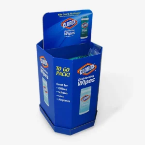 Custom Supermarket Cosmetic Promotion Display Rack Recyclable Cardboard Dump Bin Wet Tissue Display Stand