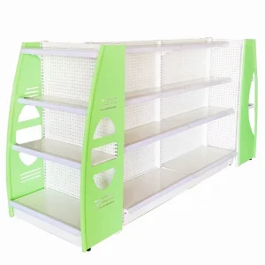 Custom Supermarket Gondola Heavy Duty Metal Display Shelf Modern Durable Retail Product Accessories Display Cabinet Rack Stand