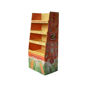 Custom Supermarket Retail Shop Store Pop up Snack Potato Chips Popcorn Gallery Merchandie Floor Cardboard Display Stand Rack