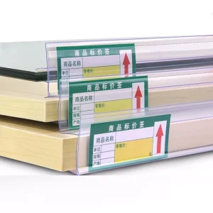 Custom Supermarket Shelf Price Bar Convenience Store Wood Laminated Label Bar Pharmacy Convenience Store Price Sign
