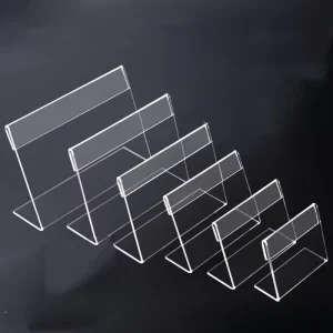 Custom Table PS Advertising Display Sign Holder Stable and Durable Tabletop Menu L Shape Acrylic Sign Holder