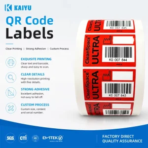 Custom Variable Data PET Bar Code Printing Label Stickers Waterproof Scratch Resistant Solvent Printing Technology