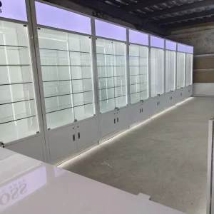 Custom Wall Display Cabinet Wall Display Showcase Fixture with Adjustable Shelves