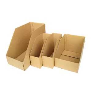 Custom Warehouse Shelves Carton Organizer Storage Box Picking Bins and Corrugated Cardboard Open Top Storage Bin Boxes