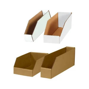 Custom Warehouse Shelves Carton Organizer Storage Box Picking Bins and Corrugated Cardboard Open Top Storage Bin Boxes
