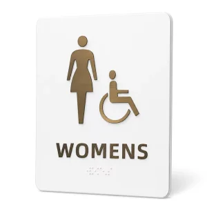 Custom Waterproof Braille Restroom Sign With Die Cutting Printing ADA Compliant For Hospitals Malls Schools Hotels