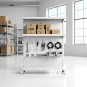 Custom White Supermarket Shelf Gondola Shelving Double Sided Store Display Rack for Pharmacy Retail Shop Grocery Fixture