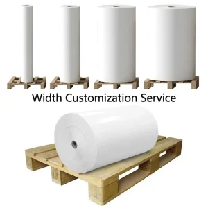 Custom Width Durable Coated Paper Self Adhesive Roll Jumbo Label Stock Waterproof Strong Adhesion Smooth Feeding Barcode