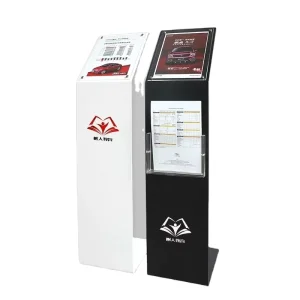 Custom clear Acrylic A4 Brochure Holder Floor Standing Advertising Poster Sign Display Stand for Supermarket Exhibition