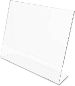 Custom l Shaped Clear Plastic Retail Sign Holder manufacturer