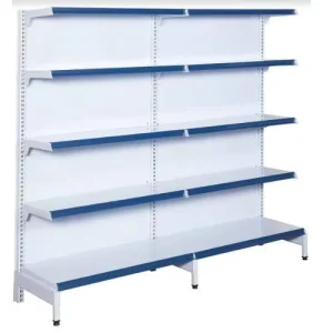 Customizable 5 Level European Retail Shelf Double Sided Supermarket Display Racks Adjustable Metallic Store Shelving