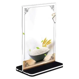 Customizable A4/A5/A6 Menu Display Stand 29.7*21 Cm Acrylic Material Paper Holder T Shape Table Display Board