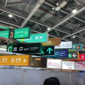 Customizable Aluminum Rectangle Clear Visibility Double Sided Floor Standing High Brightness LED Indoor Outdoor Navigation