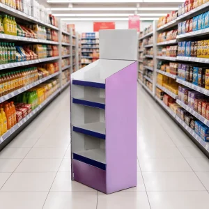 Customizable Cardboard Retail Display Stand for Beverages Snacks Food Foldable and Recyclable Store Display Racks
