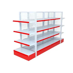 Customizable Double Sided Supermarket Shelf Light Duty Metal Store Display Gondola
