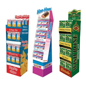 Customizable Foldable Portable FSC Certified Cardboard Display Rack for Snacks Beverages