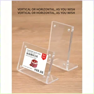 Customizable L-Shape Acrylic Table Sign Double Sided Display Stand for Business Meeting
