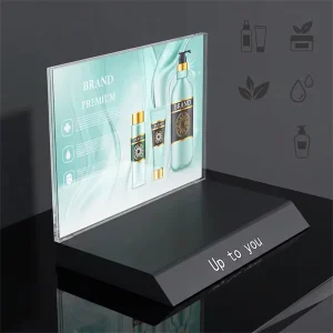 Customizable LED Acrylic Supermarket Display Cabinet Cosmetics Display Stands 3C Smart Watch Headphone Polished Display Stand