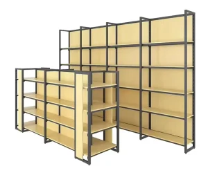 Customizable Light Duty Metallic Supermarket Display Shelving Rack with Cold Rolled Steel Construction for Store Use