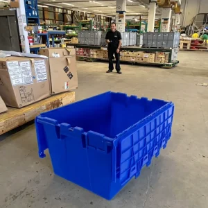 Customizable Logo Snap On Cover Stackable Plastic Crate Eco Friendly Recyclable OEM ODM Service Retail Packaging