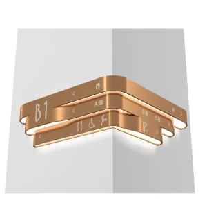 Customizable Luminous Light Box Mall Signage Gold Metal Light Box Signage Indoor Information LED Signage