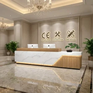 Customizable Modern Simple Wood Reception Desks for Office Company Consulting Bar Table Counter Beauty Salons School Checkout
