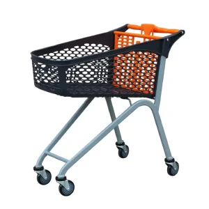 Customizable Supermarket Store 100L Plastic Shopping Trolley Cart